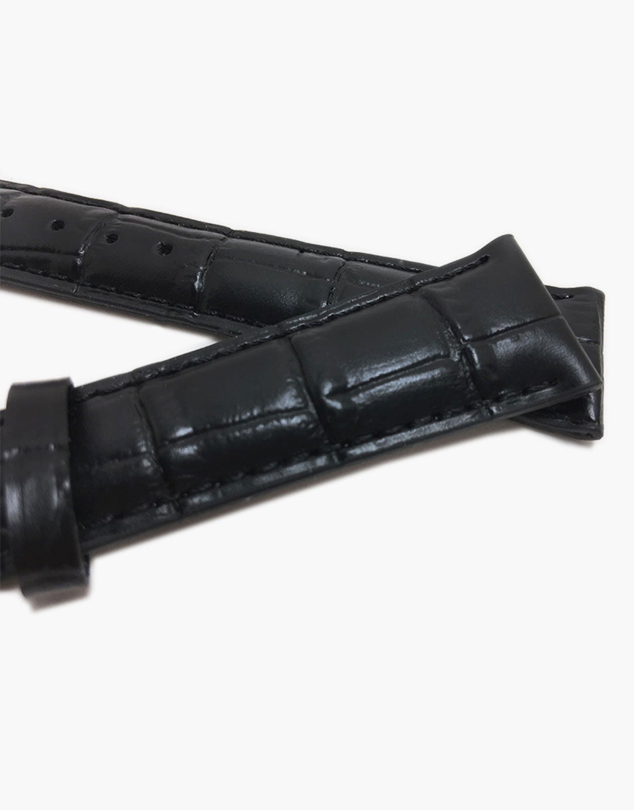 1.5 Inch Genuine Italian Calfskin Belt Strap - Alligator Embossed, Black, Fits Interchangeable Buckles - View #5