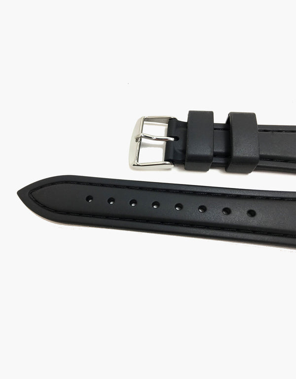 Hadley-Roma MS3445 Black Genuine Rubber Dive Watch Band Black stitching Hadley-Roma