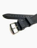 Hadley-Roma MS3445 Black Genuine Rubber Dive Watch Band Black stitching Hadley-Roma