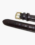 Hadley-Roma MS835 Brown Genuine CalfSkin Alligator Grain Watch Band Golden buckle Hadley-Roma