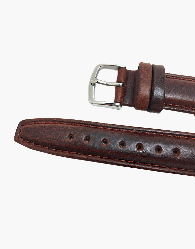 Brown Short Hadley-Roma MS881 Italian Calfskin Oil tanned leather watch bands Hadley-Roma
