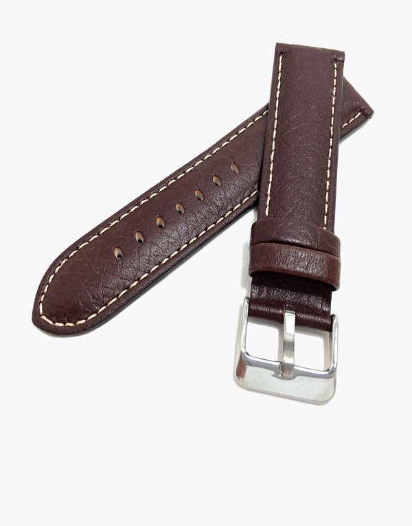 Hadley-Roma MS906 Buffalo CalfSkin Leather watch band Brown Hadley-Roma