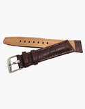 Hadley-Roma MS523 Dark Brown Matte Genuine Alligator Grain Watch Bands Hadley-Roma