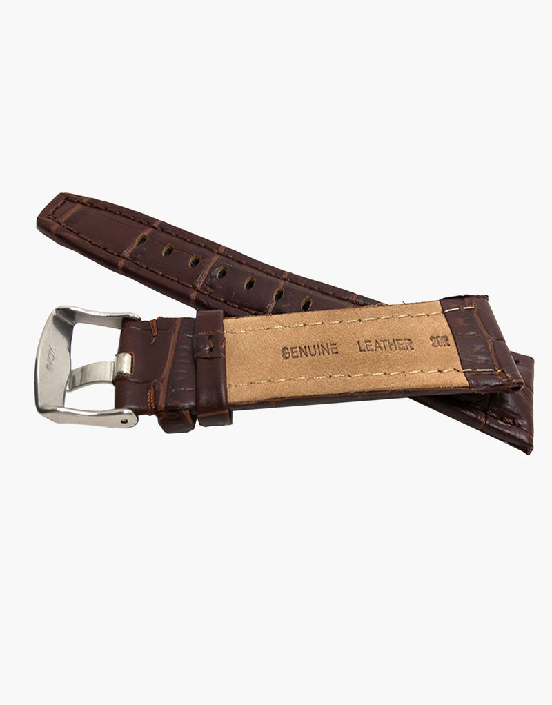 Hadley-Roma MS523 Dark Brown Matte Genuine Alligator Grain Watch Bands Hadley-Roma