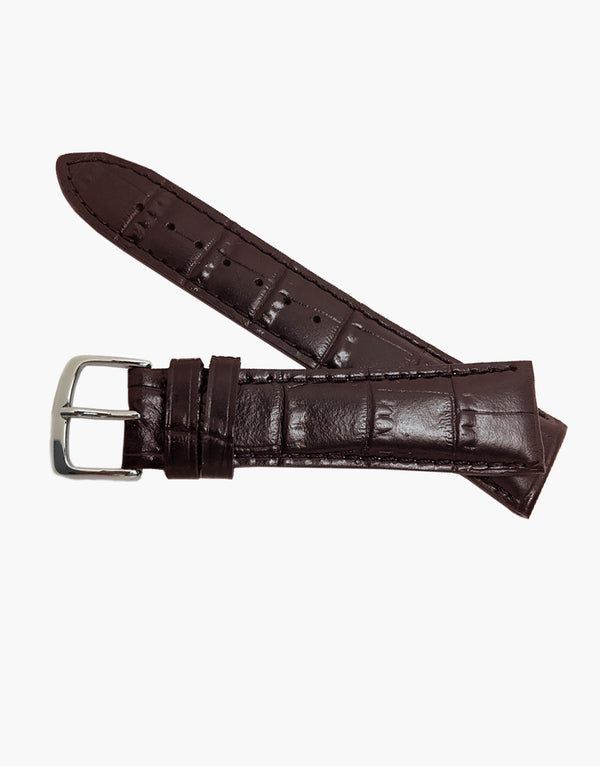 Hadley-Roma MS837 Genuine Calf Skin Brown Alligator Grain Watch Band Hadley-Roma