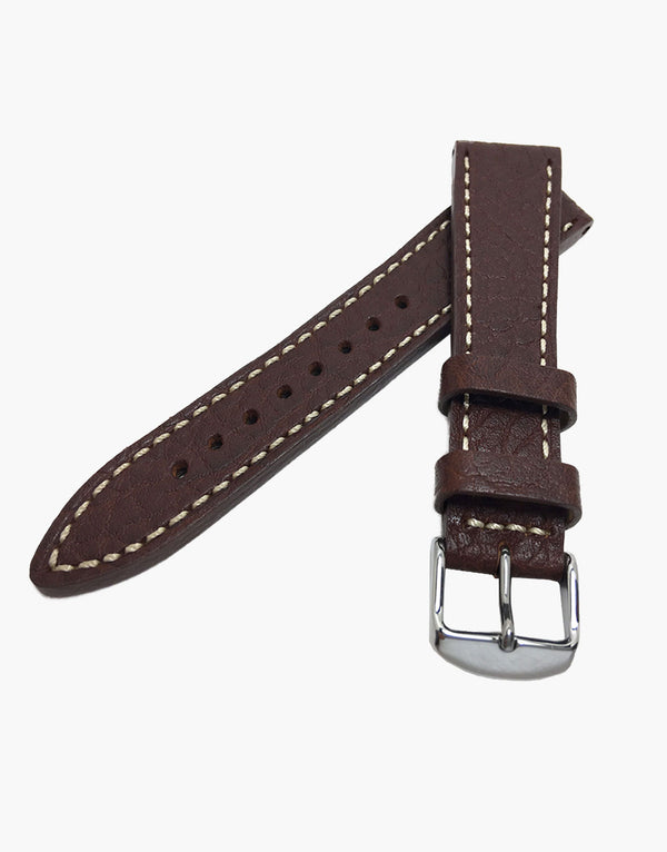 Hadley-Roma Shrunken Buffalo Grain Leather Watch Bands MS894 Brown Hadley-Roma