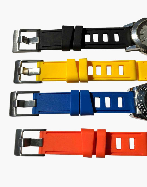  for-Silicon-Isofrane-Style-Rubber-Diving-watch-bands-strap-color-yellow -blue-black-orange