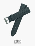 LUX Seiko Style Racing Tread Design Black Dive Watch Strap LUX