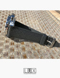 LUX Seiko Style Racing Tread Design Black Dive Watch Strap LUX