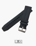 LUX Silicone Rubber Dive smooth Watch Strap Black LUX