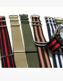 NATO Style Desert Beige-Khaki Nylon Strap with Stainless Steel by LUX LUX