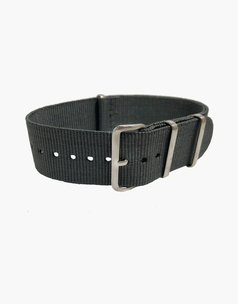 NATO Style Grey Nylon Strap with Stainless Steel by LUX LUX