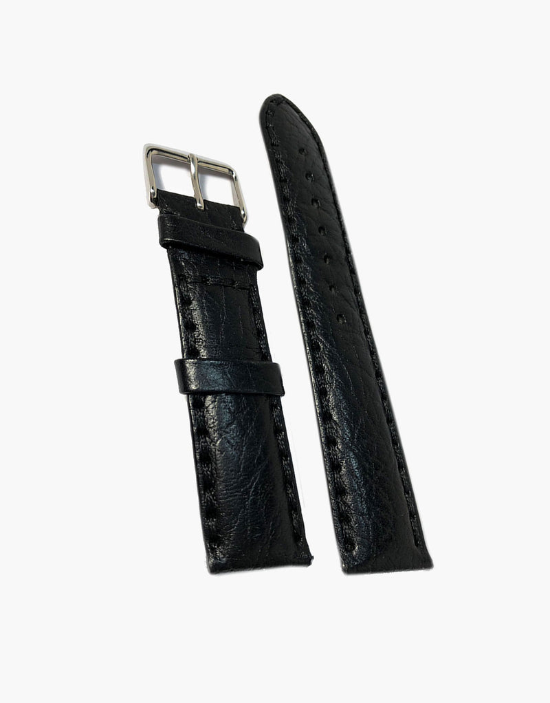LUX Napoli Buffalo Calf Leather Padded Black Watch band LUX