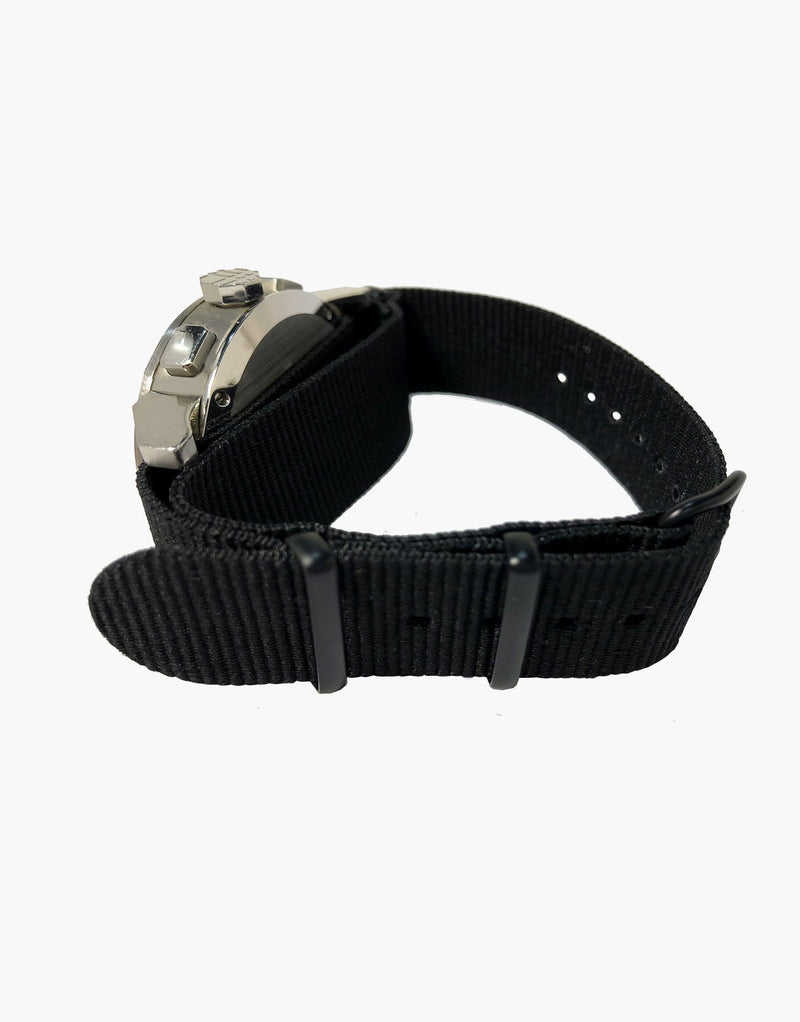 Nylon NATO Black Strap with Black buckles PVD by LUX LUX