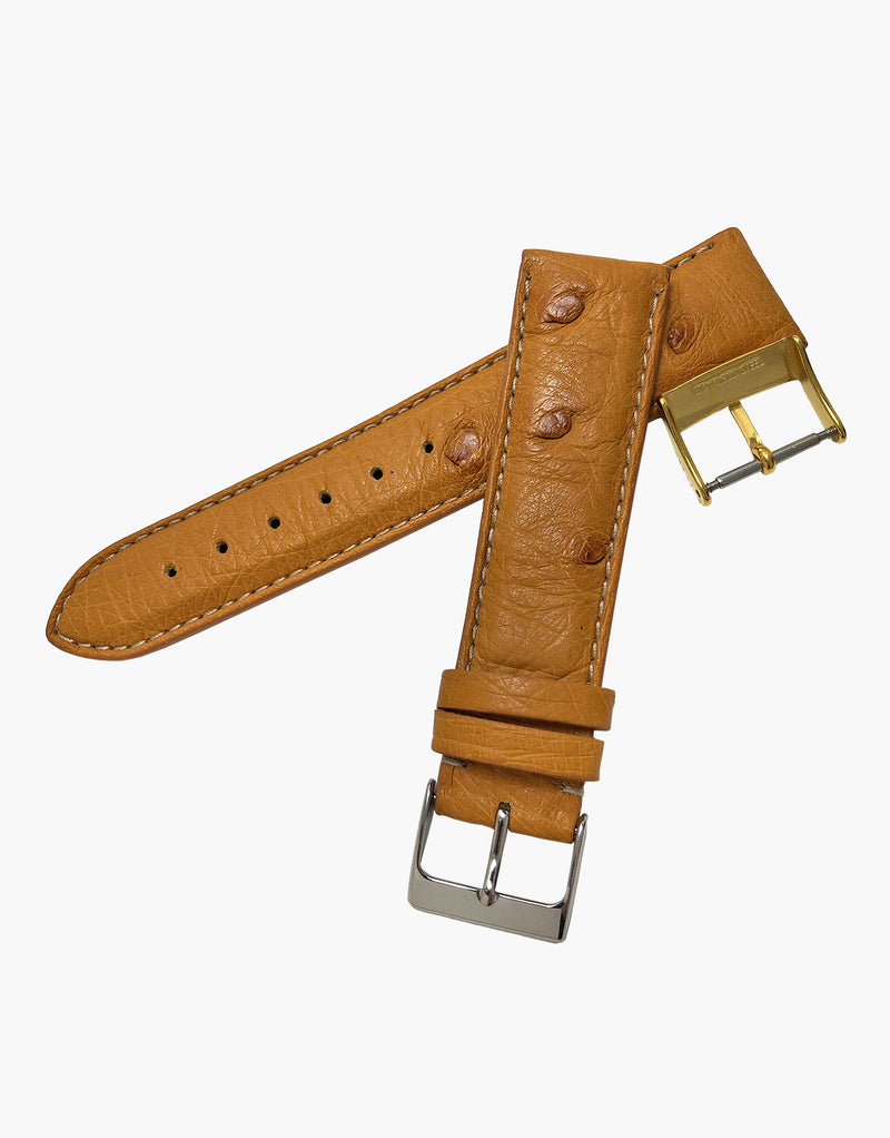 Ostrich Genuine Calf Skin Italian Leather Watch Band strap LUX