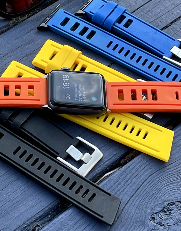blue-orange-yelow-black-Silicon-Rubber-isofrene-apple-watch-strap-for- you-  watch 