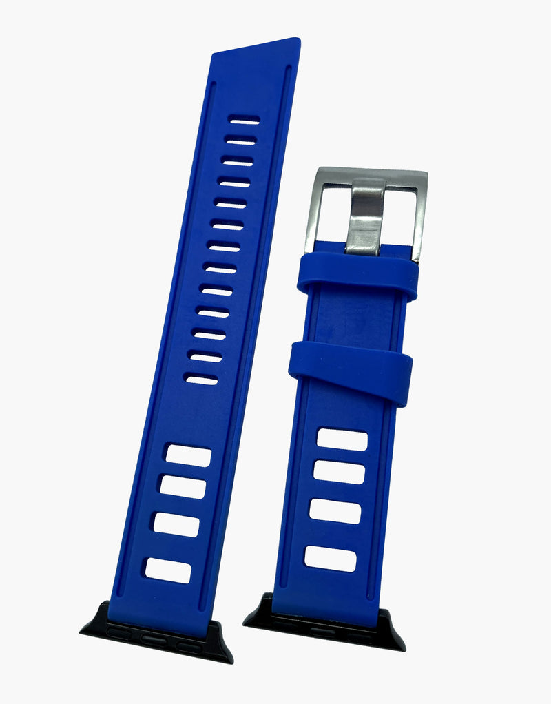 blue-Silicon-Rubber-isofrene-apple-watch-strap-top-sport straps 