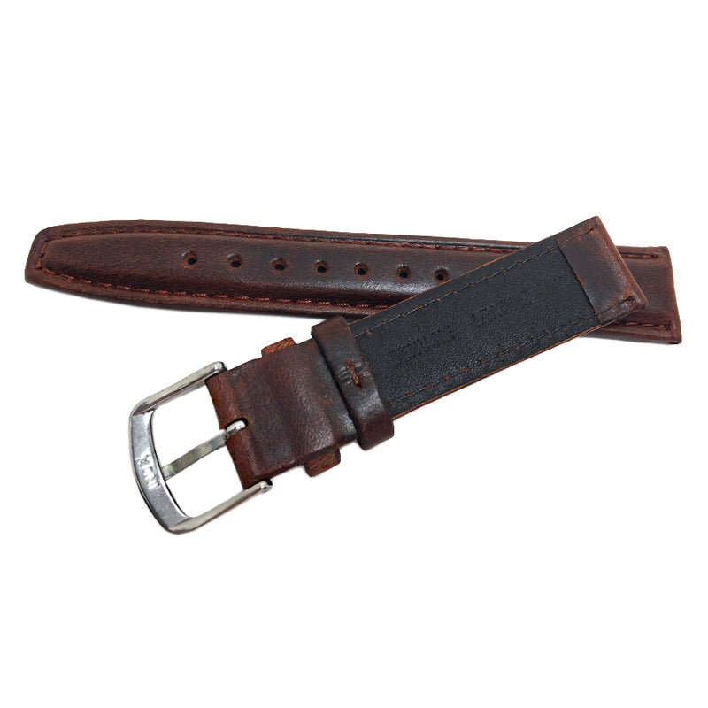 Brown-Black Short Hadley-Roma MS881 Italian Calfskin Oil tanned leather watch bands